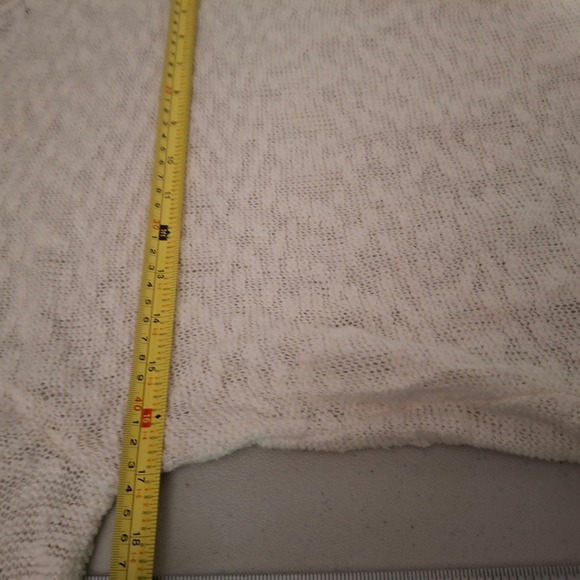 Neiman Marcus Ivory Cotton Knit Sweater Tunic Top Size L Loose Weave - Picture 6 of 7